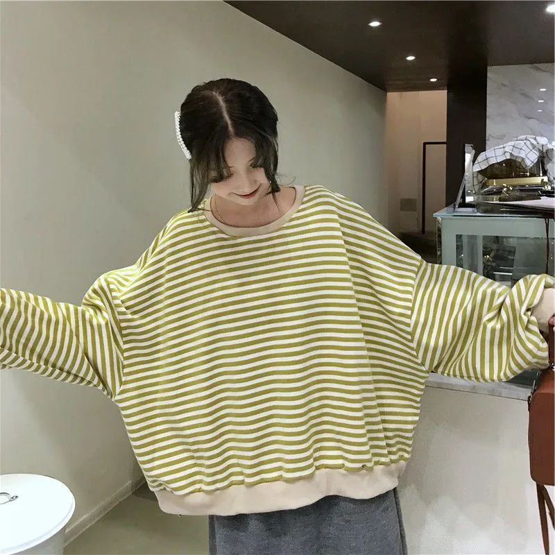 Harajuku Tee Shirt Striped Women Long Sleeve T-shirts Casual O-neck Friends Autumn Tops Streetwear Female Tshirt Oversize Tees
Harajuku Tee Shirt Striped Women Long Sleeve T-shirts Casual O-neck Friends Autumn Tops Streetwear Female Tshirt Oversize Tees