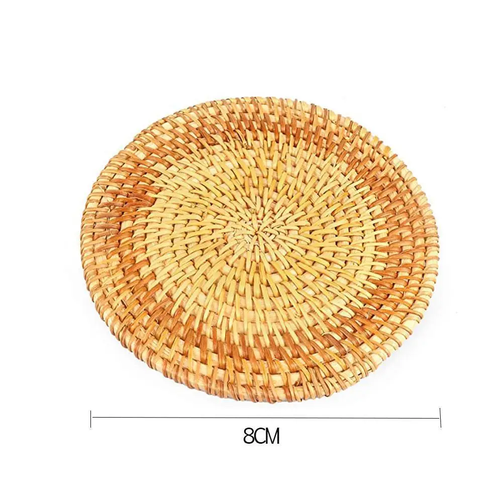 Rattan Weave Cup Mat Set Drink Coasters Round Pot Pad Table Dish Placemat Home Decoration Insulation Handmade Optional 
Rattan Weave Cup Mat Set Drink Coasters Round Pot Pad Table Dish Placemat Home Decoration Insulation Handmade Optional