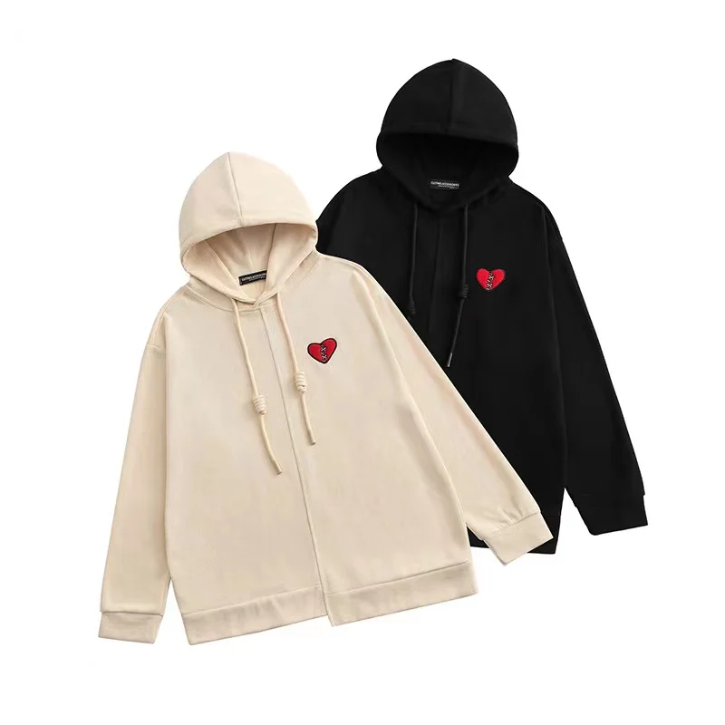 Autumn new style female embroidery irregular heart hoodie men and women loose long sleeve hooded pair jacket
Autumn new style female embroidery irregular heart hoodie men and women loose long sleeve hooded pair jacket