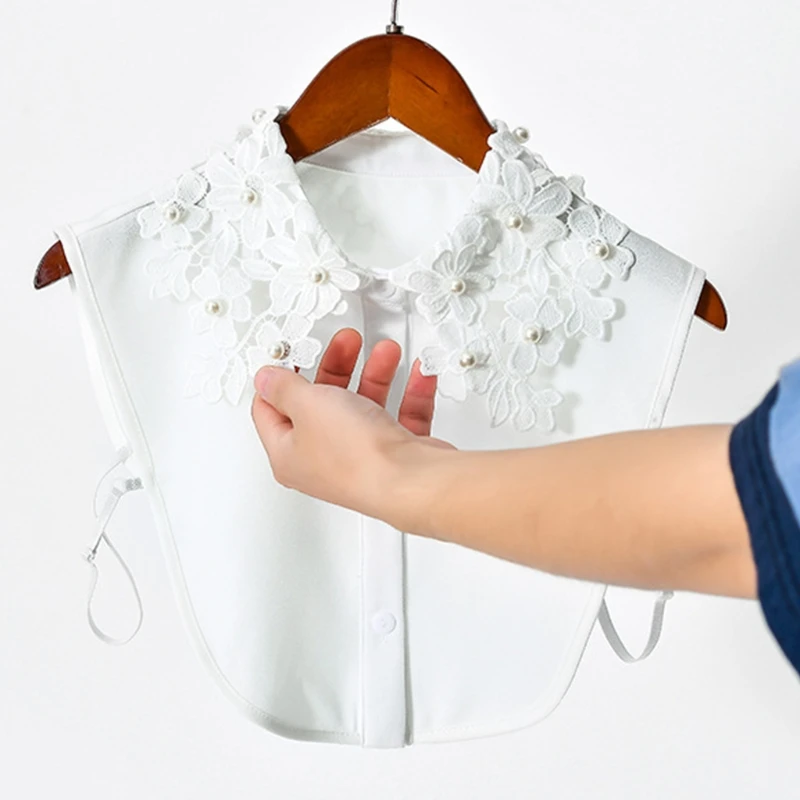 Decorative False Collar Pearl Beading Hollow Out Floral Lapel Half Shirt Dickey L41B
Decorative False Collar Pearl Beading Hollow Out Floral Lapel Half Shirt Dickey L41B