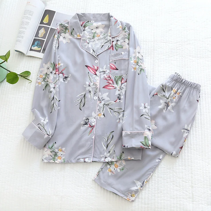 Women's Summer Two-piece Home Suit for Spring and Summer Thin Long-sleeved Viscose Cotton Pants Pajamas Women Summer Cotton Suit
Women's Summer Two-piece Home Suit for Spring and Summer Thin Long-sleeved Viscose Cotton Pants Pajamas Women Summer Cotton Suit