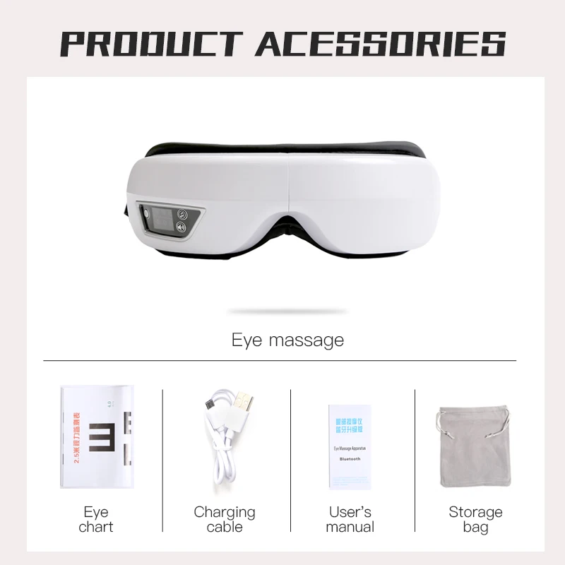Electric Bluetooth Massager Glasses Eye Fatigue Air Pressure Heating Vibration Music Massage Usb Rechargeable for Eye Care
Electric Bluetooth Massager Glasses Eye Fatigue Air Pressure Heating Vibration Music Massage Usb Rechargeable for Eye Care