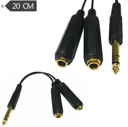 6.35mm Male Jack to 2 x 1/4" Female Plug Stereo Audio Adapter Speaker Cable Cord 0.2m one turn to two female audio signal cable
6.35mm Male Jack to 2 x 1/4" Female Plug Stereo Audio Adapter Speaker Cable Cord 0.2m one turn to two female audio signal cable