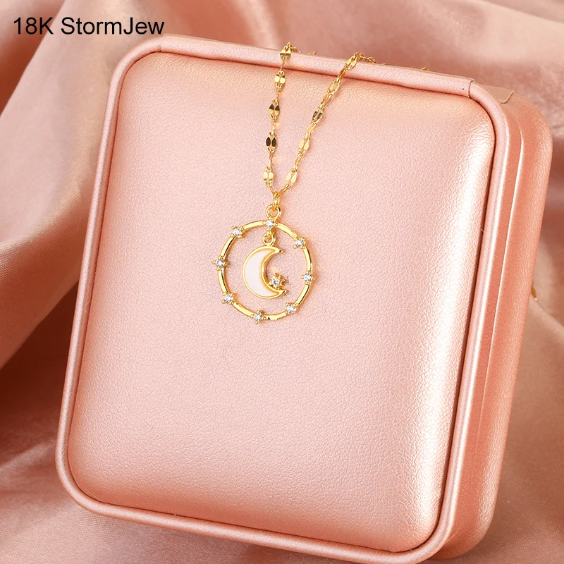 Star Moon Necklaces For Women Copper Crystal Zircon Crescent Star Pendant Necklace Adjustable Chain Collarbone Jewelry Gifts
Star Moon Necklaces For Women Copper Crystal Zircon Crescent Star Pendant Necklace Adjustable Chain Collarbone Jewelry Gifts