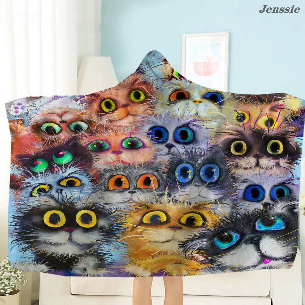 Одеяло с принтом кошек и жареных волос, мягкое теплое покрывало с капюшоном, диванное одеяло с принтом большого глаза для взрослых и детей
Одеяло с принтом кошек и жареных волос, мягкое теплое покрывало с капюшоном, диванное одеяло с принтом большого глаза для взрослых и детей