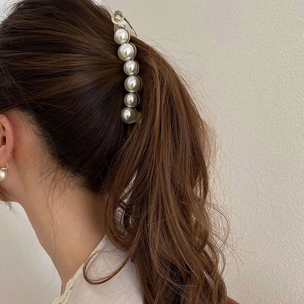 1Pc Women Pearl Banana Hair Clips Claws for Lady Adult Hair Combs Fashion Ponytail Barrettes Hair Accessories
1Pc Women Pearl Banana Hair Clips Claws for Lady Adult Hair Combs Fashion Ponytail Barrettes Hair Accessories