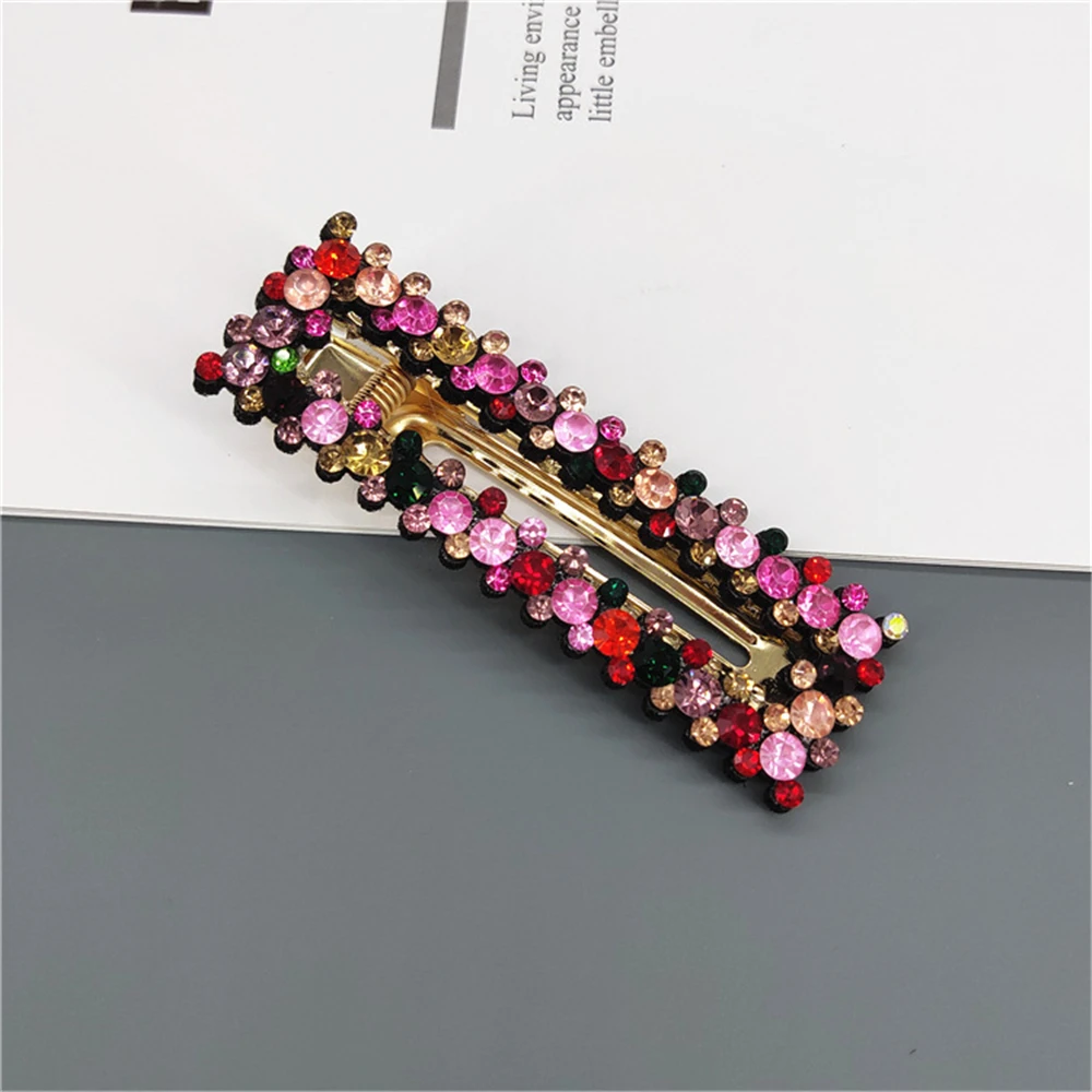 Fashion Colorful Rhinestone Hair Clips Full Crystal Hairclip Metal Ponytail Holder Hairpins BB Clips For Girls Hair Accessories
Fashion Colorful Rhinestone Hair Clips Full Crystal Hairclip Metal Ponytail Holder Hairpins BB Clips For Girls Hair Accessories