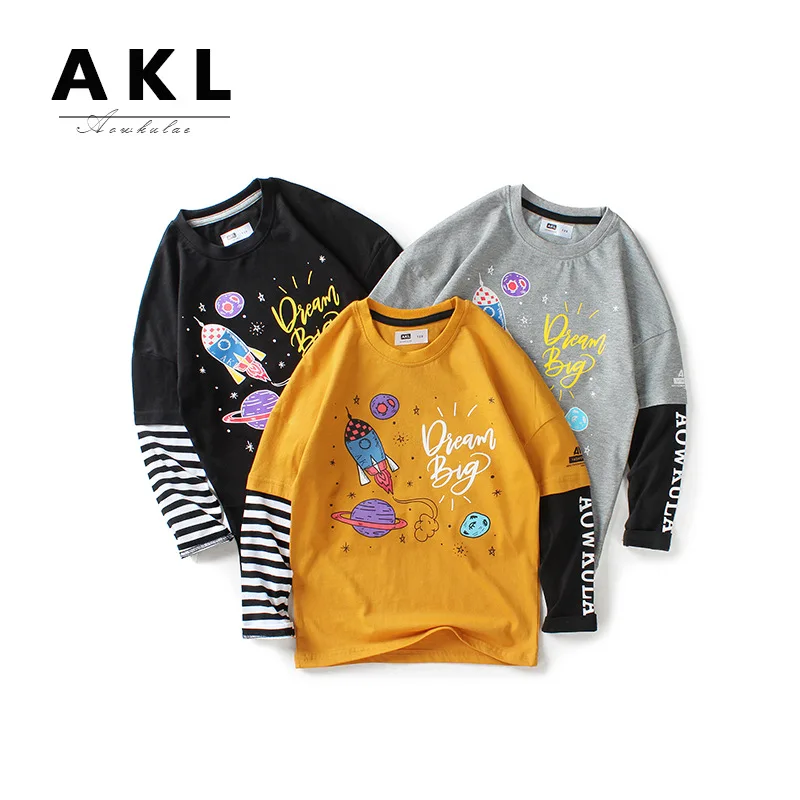 Teen Boys Long Sleeve T Shirt Spring Autumn New Big Children's Fashion Fake Two Tops Casual Loose Boys Cotton Print Tee Shirts
Teen Boys Long Sleeve T Shirt Spring Autumn New Big Children's Fashion Fake Two Tops Casual Loose Boys Cotton Print Tee Shirts