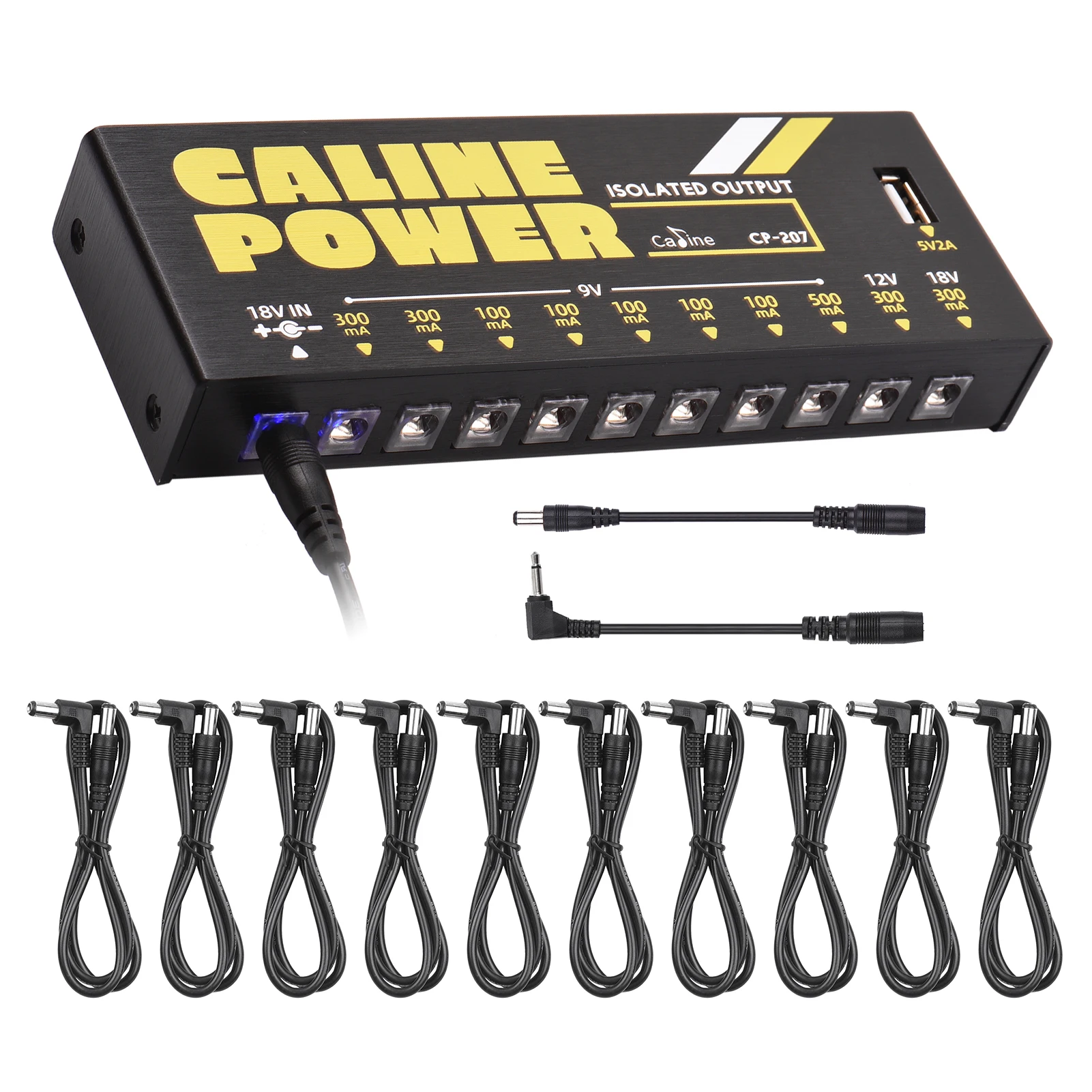 Caline CP-207 Guitar Effect Power Supply 8 Isolated Output for 9V 12V 18V Effect Pedal with Power Cable
Caline CP-207 Guitar Effect Power Supply 8 Isolated Output for 9V 12V 18V Effect Pedal with Power Cable