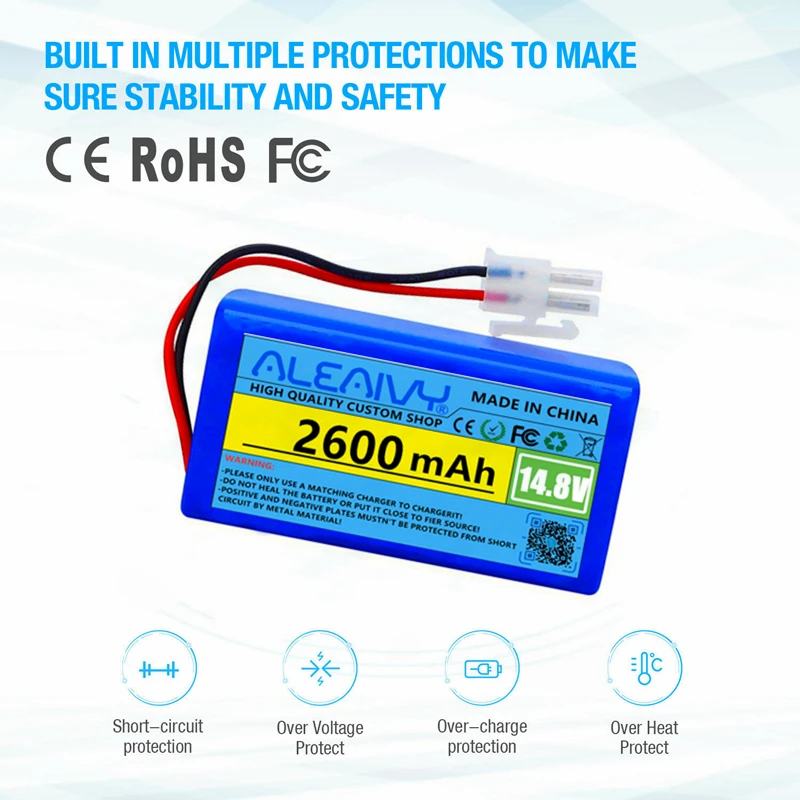 18650 14.8V Robot Vacuum Cleaner Rechargeable Li-ion Battery for ILIFE ecovacs A4s, A4, A6, A9, V7, V7s, V7s Pro Robotic Chuwi
18650 14.8V Robot Vacuum Cleaner Rechargeable Li-ion Battery for ILIFE ecovacs A4s, A4, A6, A9, V7, V7s, V7s Pro Robotic Chuwi