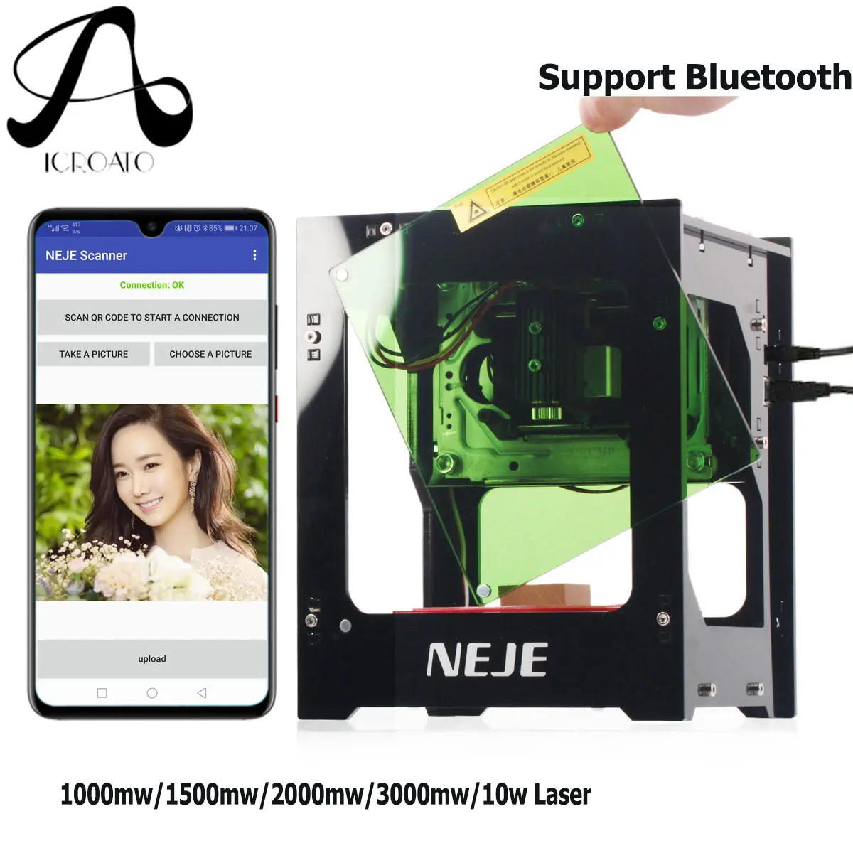 NEJE DK-8-KZ 1500/2000/3000mW Professional DIY Desktop Mini CNC Laser Engraver Cutter Engraving Wood Cutting Machine Router
NEJE DK-8-KZ 1500/2000/3000mW Professional DIY Desktop Mini CNC Laser Engraver Cutter Engraving Wood Cutting Machine Router