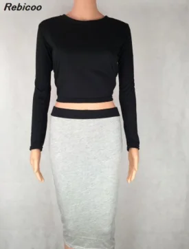 Women's 2 Piece Midi Pencil Skirt Set 2019 Summer Sexy High Waist Long Sleeve Bandage Party Club Cropped Tops Pencil Skirt
Women's 2 Piece Midi Pencil Skirt Set 2019 Summer Sexy High Waist Long Sleeve Bandage Party Club Cropped Tops Pencil Skirt