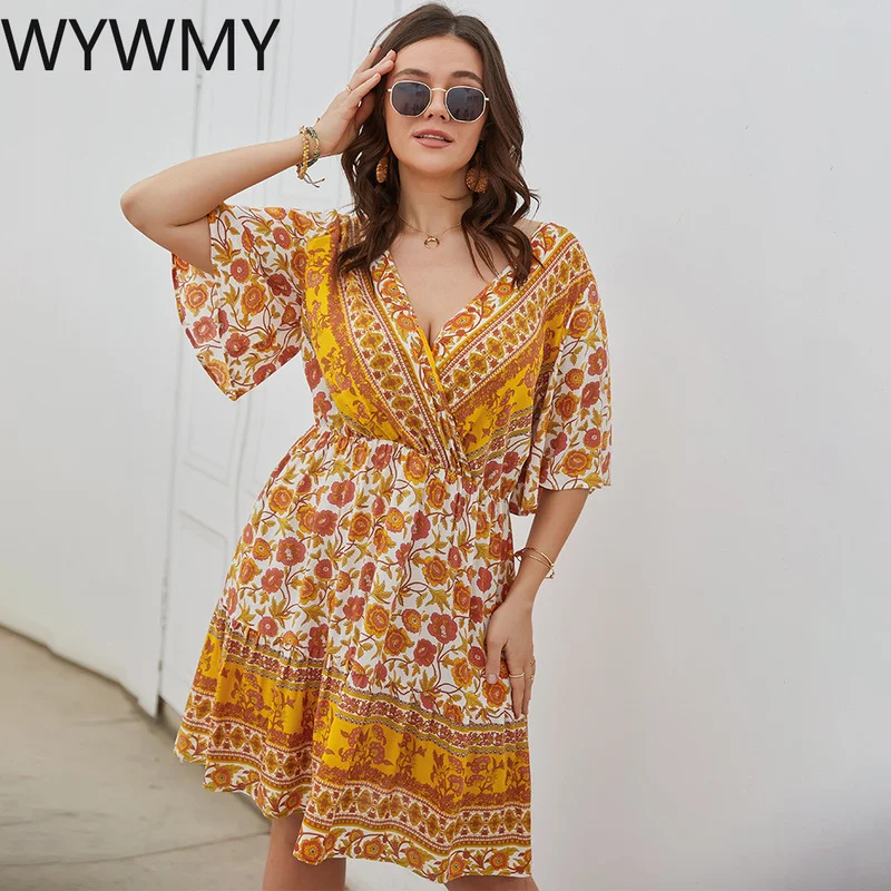 WYWMY 2021 Summer Plus Size Dress Floral Print Bohemian Resort Style Beach Party Mini Dress Female Sundress Vestidos
WYWMY 2021 Summer Plus Size Dress Floral Print Bohemian Resort Style Beach Party Mini Dress Female Sundress Vestidos