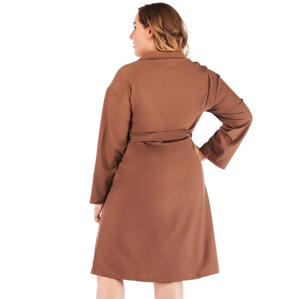 2020 Office Ladies Casual Dress Summer Spring Long Sleeve Sashed Single Breasted Solid 4XL Plus Size Women Dresses TA3520
2020 Office Ladies Casual Dress Summer Spring Long Sleeve Sashed Single Breasted Solid 4XL Plus Size Women Dresses TA3520