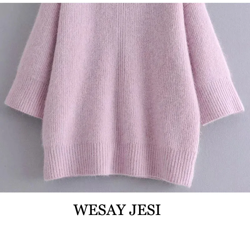 WESAY JESI Spring Hooded Pure Color Ladies Casual Long Sleeve Knit Pullover Top Korean Loose Pink Mini Dresses England Style
WESAY JESI Spring Hooded Pure Color Ladies Casual Long Sleeve Knit Pullover Top Korean Loose Pink Mini Dresses England Style