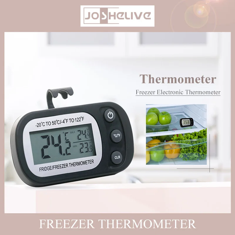 Waterproof Large Screen Digital Refrigerator Thermometer Fridge Freezer High Precision Electronic Hanging Thermometer Alarm 
Waterproof Large Screen Digital Refrigerator Thermometer Fridge Freezer High Precision Electronic Hanging Thermometer Alarm