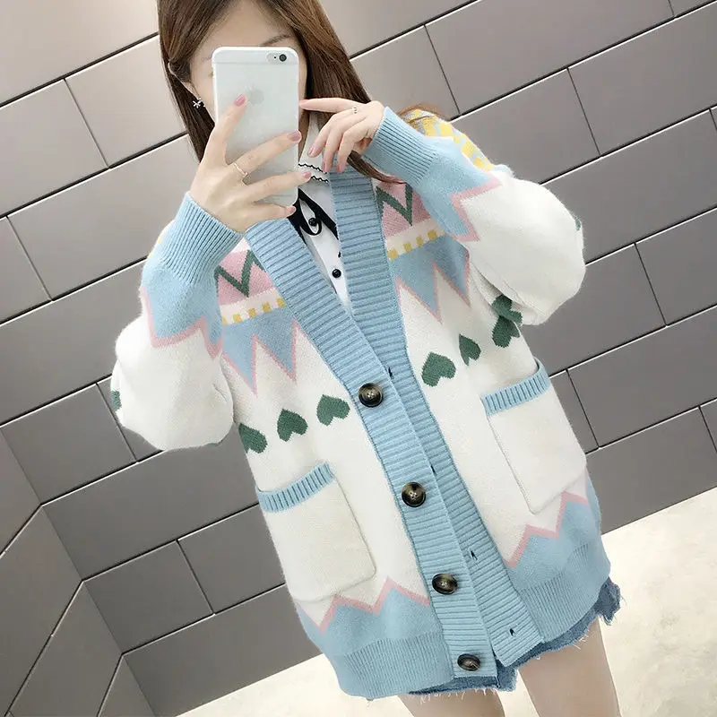 Sweater Cardigan Mid-length Autumn And Winter 2022 Fashion Wild New Korean Loose Long-sleeved V-neck Knitted Jacket Women
Sweater Cardigan Mid-length Autumn And Winter 2022 Fashion Wild New Korean Loose Long-sleeved V-neck Knitted Jacket Women