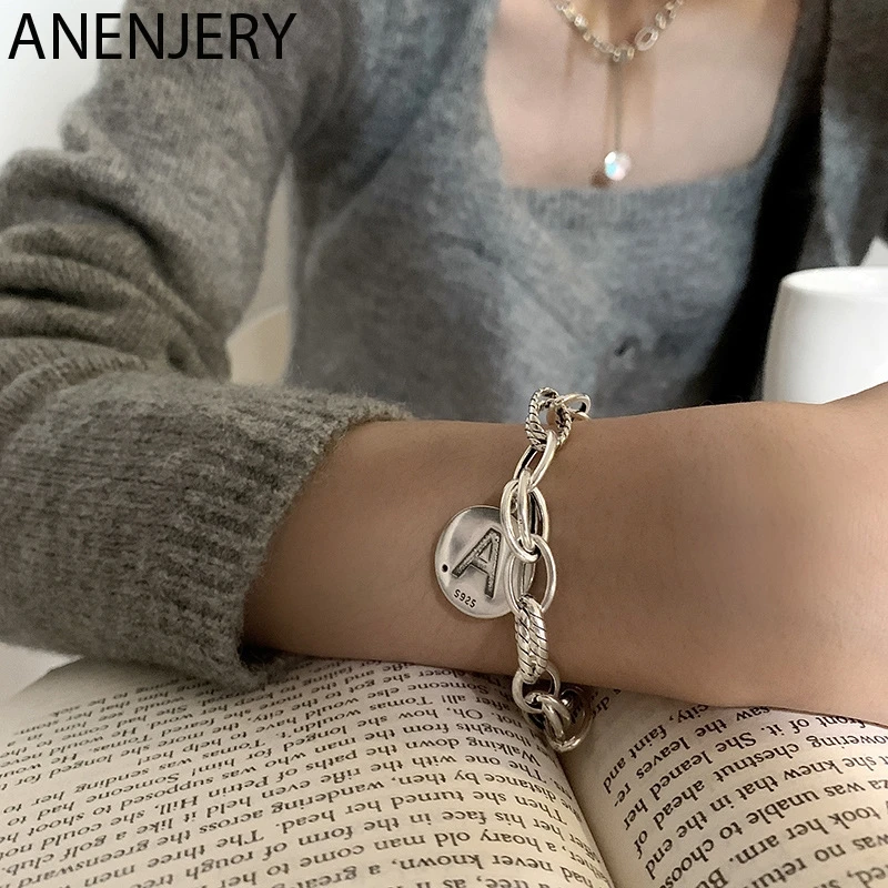 Evimi 925 Standard Silver Letter A Head Round Pendant Bracelet For Women Men Hip Hop Bracelet Jewelry Gifts S-B523
Evimi 925 Standard Silver Letter A Head Round Pendant Bracelet For Women Men Hip Hop Bracelet Jewelry Gifts S-B523