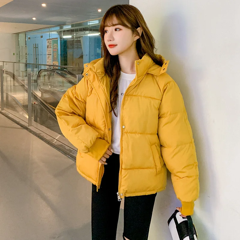 Woman Solid Color Jacket Female Autumn Winter Cotton Padded Puffer Coat Hooded Ladies Thicken Warm Parkas Outwear A63
Woman Solid Color Jacket Female Autumn Winter Cotton Padded Puffer Coat Hooded Ladies Thicken Warm Parkas Outwear A63