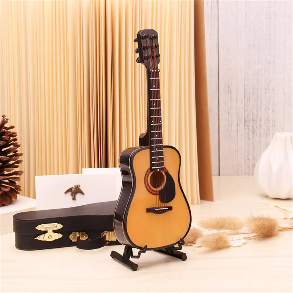 Mini Full Angle Folk Guitar Miniature Model Wooden Mini Musical Instrument Model Collection Desk Decoration Ornaments w/ Bracket
Mini Full Angle Folk Guitar Miniature Model Wooden Mini Musical Instrument Model Collection Desk Decoration Ornaments w/ Bracket