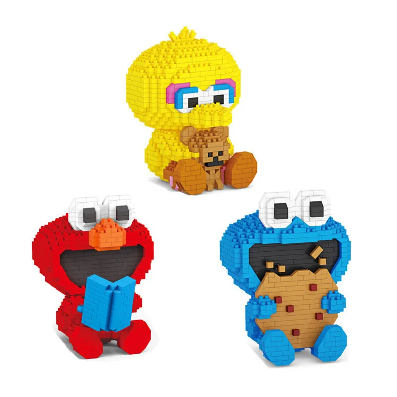 618pcs+ Mini Building Blocks Micro Diamond Bricks Elmo Cookie Monsters Big Bird Figures 3D Model For Children Gift Toys
618pcs+ Mini Building Blocks Micro Diamond Bricks Elmo Cookie Monsters Big Bird Figures 3D Model For Children Gift Toys