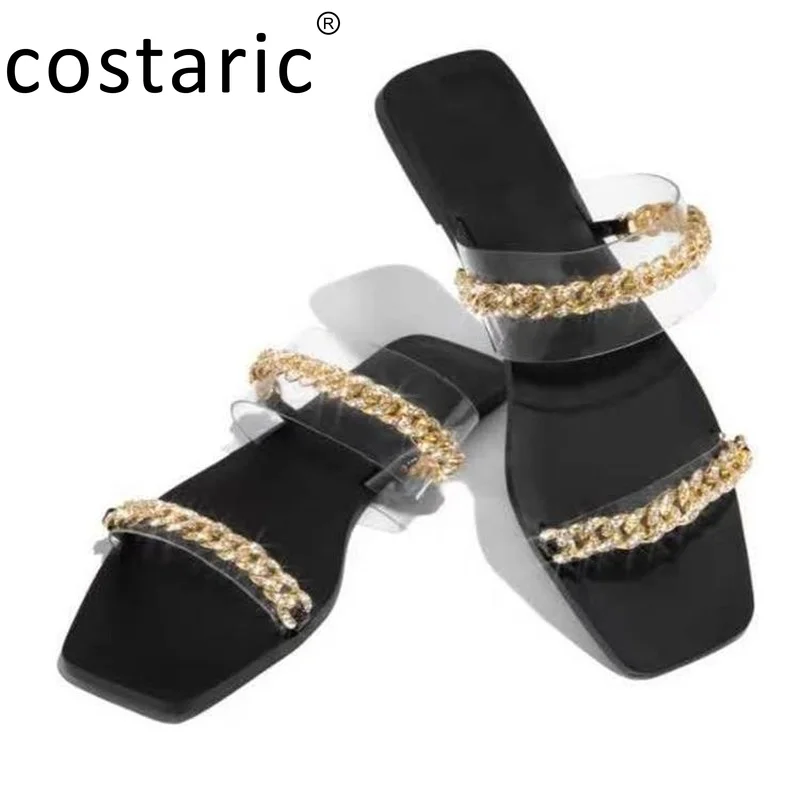 Size 35-43 Square Toe Rhinestone Women Slippers New Ladies Shoes and Sandals Outdoor Flat Slides Women Crystal Chain Slippers
Size 35-43 Square Toe Rhinestone Women Slippers New Ladies Shoes and Sandals Outdoor Flat Slides Women Crystal Chain Slippers