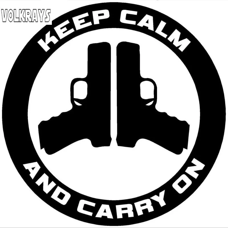 Volkrays креативные автомобильные стикеры Keep Calm and Carry on-аксессуары для управления пистолетом, Отражающая виниловая наклейка, черный/серебристы...
Volkrays креативные автомобильные стикеры Keep Calm and Carry on-аксессуары для управления пистолетом, Отражающая виниловая наклейка, черный/серебристы...