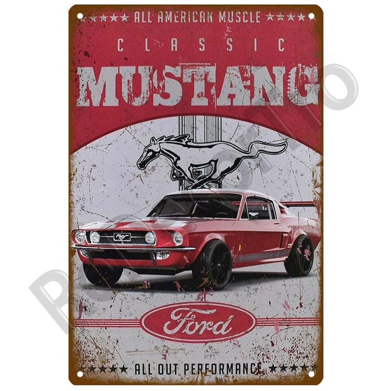Ford Mustang ретро декоративный дом фотообои жестяной знак винтажный постер Декор