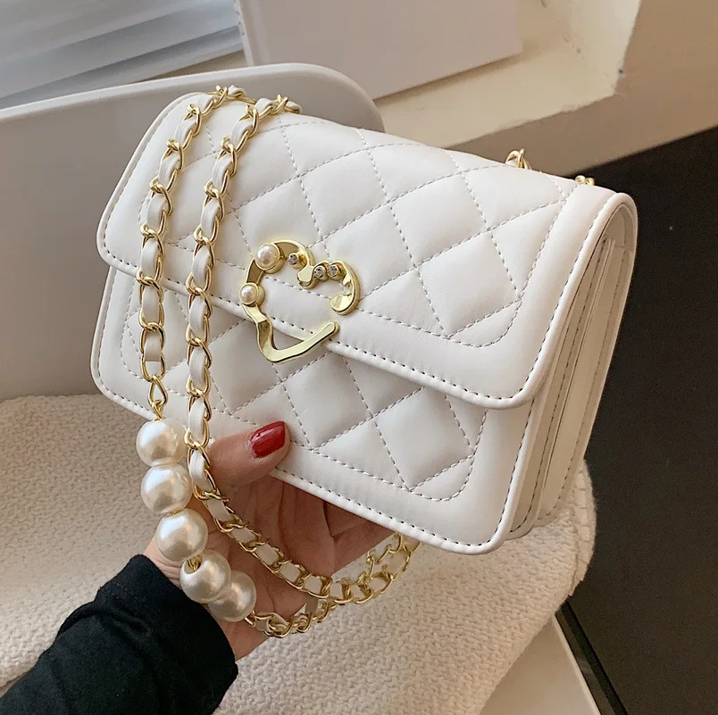 Lingge Chain Bag Female Bag Casual All-match Messenger Bag 2021 New Trendy Fashion Small Shoulder Bag Pearl Small Square Bag
Lingge Chain Bag Female Bag Casual All-match Messenger Bag 2021 New Trendy Fashion Small Shoulder Bag Pearl Small Square Bag