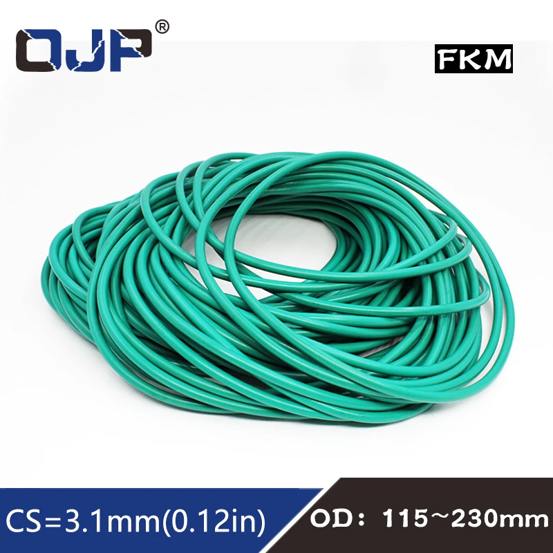 1PC Fluorine rubber Ring Green FKM Oring Seal CS 3.1mm OD115/120/125/130/140/145/150/230mm Rubber ORing Seal Ring Fuel Gasket 
1PC Fluorine rubber Ring Green FKM Oring Seal CS 3.1mm OD115/120/125/130/140/145/150/230mm Rubber ORing Seal Ring Fuel Gasket