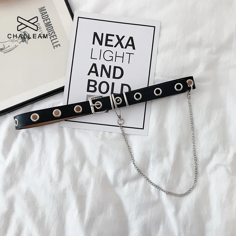 Women Belt Free Size Fashion Black PU Leather Belt With Chain For Female New Punk Style Pin Buckle Dress Jeans Decorative 162
Women Belt Free Size Fashion Black PU Leather Belt With Chain For Female New Punk Style Pin Buckle Dress Jeans Decorative 162