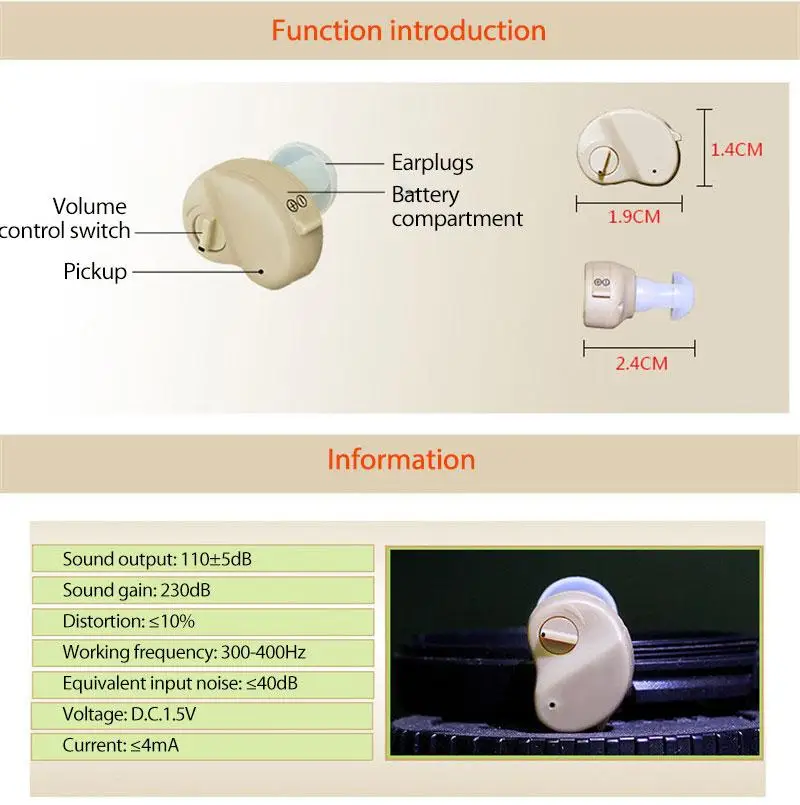 JZ-1088H Sound Earphone Mini Sound Amplifier Lightweight And Easy To Carry Noise Reduction And Clarity In-ear Sound Amplifier
JZ-1088H Sound Earphone Mini Sound Amplifier Lightweight And Easy To Carry Noise Reduction And Clarity In-ear Sound Amplifier