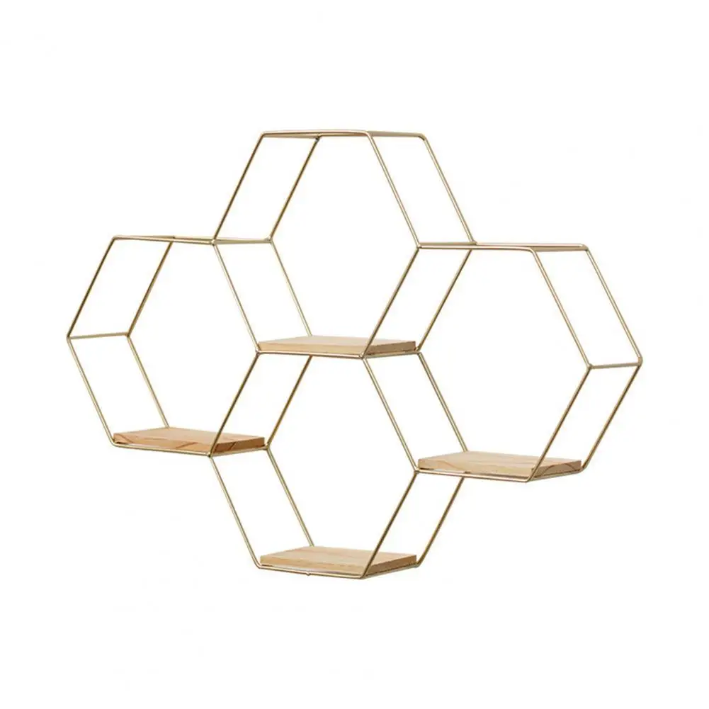 Hexagonal Shelf Iron Storage Holder Wall-mounted Multifunctional Nordic Style Geometric Firm Hexagonal Shelf for Home
Hexagonal Shelf Iron Storage Holder Wall-mounted Multifunctional Nordic Style Geometric Firm Hexagonal Shelf for Home