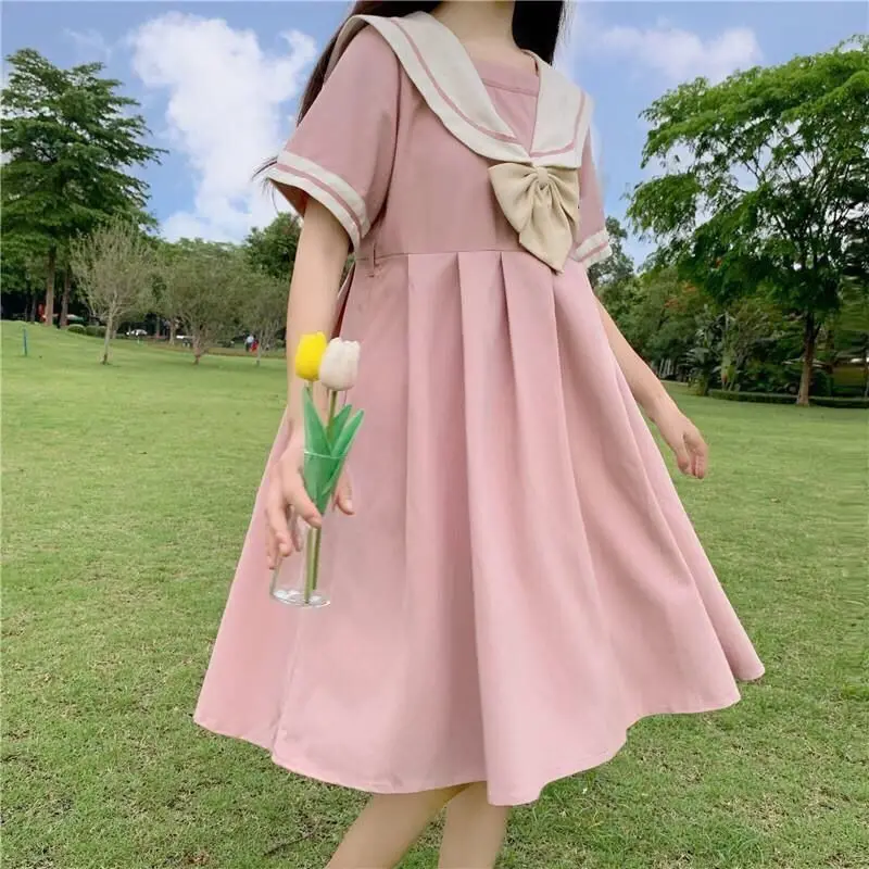 MAGOGO Navy Collar Black Dress Female New Korean Loose Waist Japanese College Style Long Dress
MAGOGO Navy Collar Black Dress Female New Korean Loose Waist Japanese College Style Long Dress