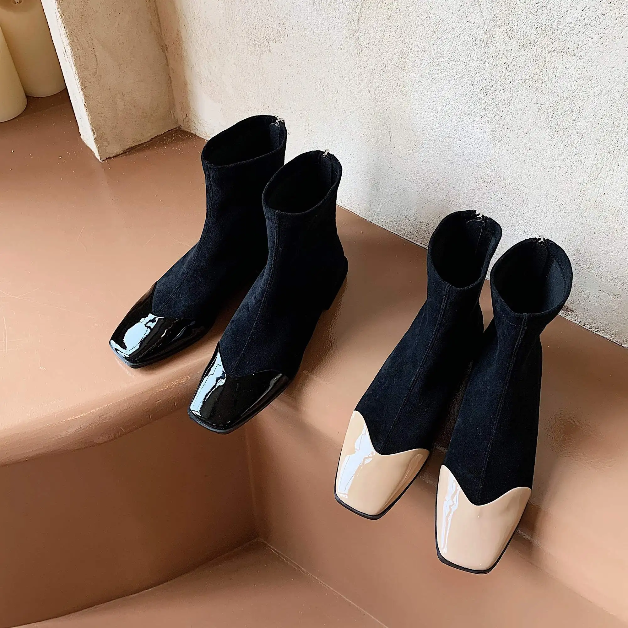 krazing pot Chelsea boots real leather mixed cloth superstar square toe thick low heel zipper pretty girls dress ankle boots L78
krazing pot Chelsea boots real leather mixed cloth superstar square toe thick low heel zipper pretty girls dress ankle boots L78