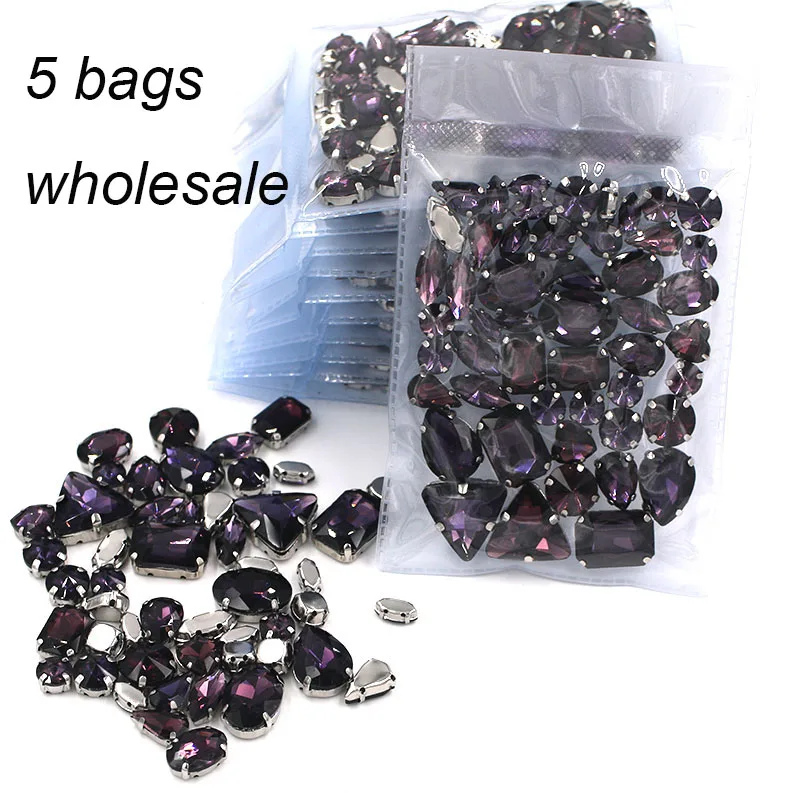 New 5 bags Wholesale mixed shape glass crystal Deep purple sew on sliver base claws rhinestones diy clothing/wedding dress
New 5 bags Wholesale mixed shape glass crystal Deep purple sew on sliver base claws rhinestones diy clothing/wedding dress