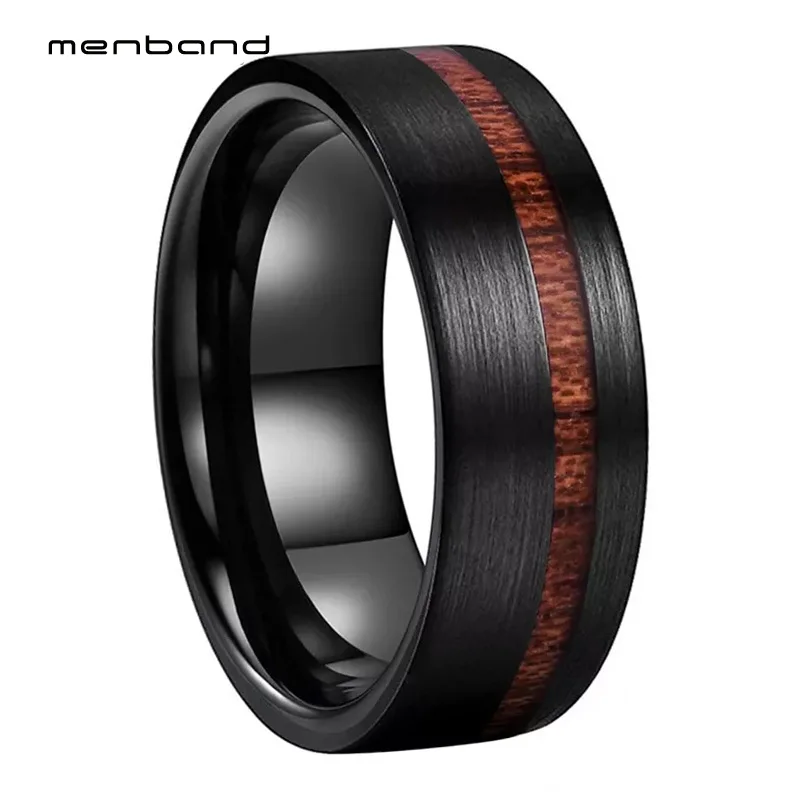 Men Women Black Wedding Band Tungsten Wood Ring With Real Wood Inlay With 8MM Comfort Fit
Men Women Black Wedding Band Tungsten Wood Ring With Real Wood Inlay With 8MM Comfort Fit