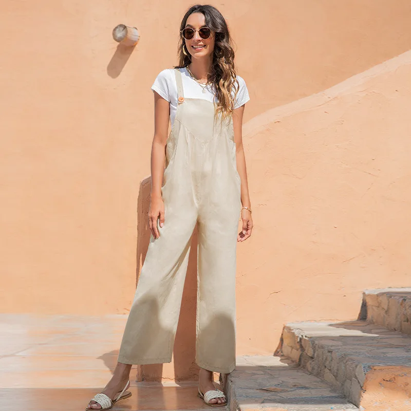2021 New Summer Women Multicolor Suspender Jumpsuits Side Pockets Playsuit Wide Leg Pants Female Casual Soft Loose Rompers
2021 New Summer Women Multicolor Suspender Jumpsuits Side Pockets Playsuit Wide Leg Pants Female Casual Soft Loose Rompers