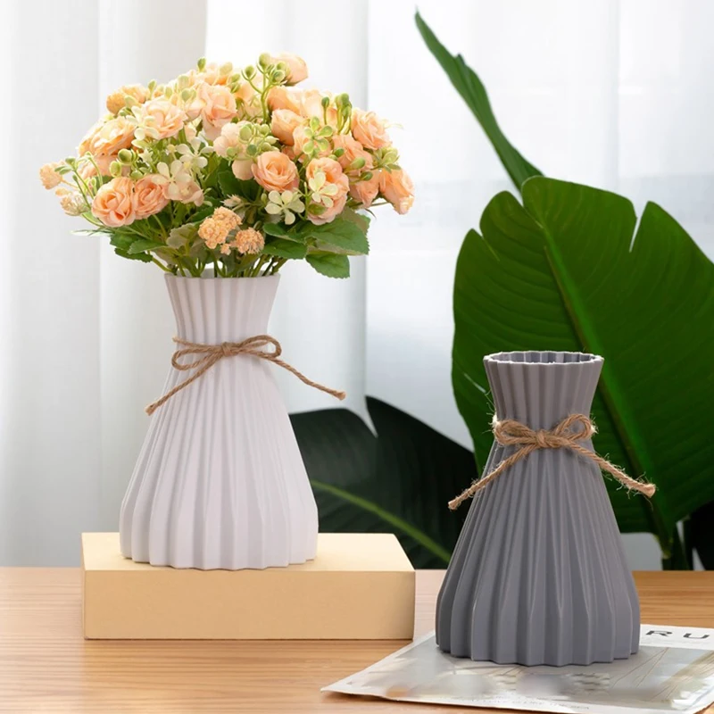 Nordic Ins Simplicity Striped Plastic Vase Imitation Ceramic Flower Arrangement Container Desktop Ornaments Gift Home Decoration
Nordic Ins Simplicity Striped Plastic Vase Imitation Ceramic Flower Arrangement Container Desktop Ornaments Gift Home Decoration