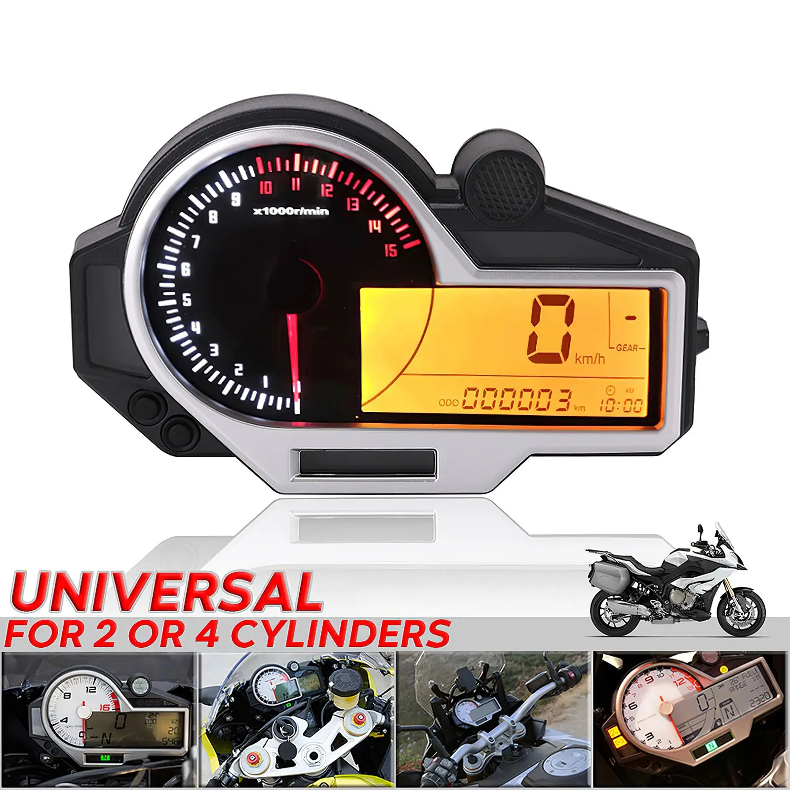 Motorcycle LCD Backlight Screen Odometer Speedometer Motorbike Tachometer Waterproof 14000R Monitoring Device
Motorcycle LCD Backlight Screen Odometer Speedometer Motorbike Tachometer Waterproof 14000R Monitoring Device