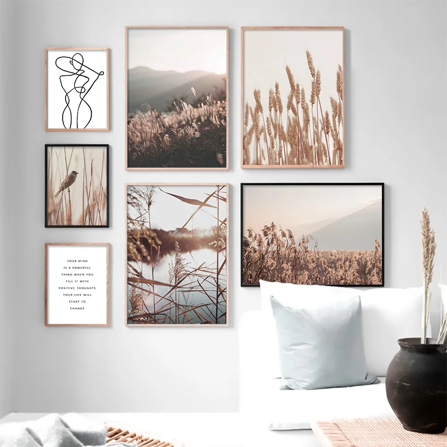 Mountain Wheat Reed Autumn Landscape Poster and Prints Abstract Line Art Canvas Painting On The Wall Pictures for Living Room
Mountain Wheat Reed Autumn Landscape Poster and Prints Abstract Line Art Canvas Painting On The Wall Pictures for Living Room