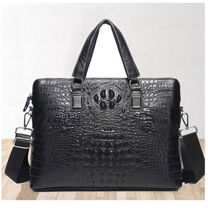 Real Leather Men's Briefcase Luxury Crocodile Pattern Cowhide Leather Briefcase Male Shoulder Bag Commercial Business Tote
Real Leather Men's Briefcase Luxury Crocodile Pattern Cowhide Leather Briefcase Male Shoulder Bag Commercial Business Tote