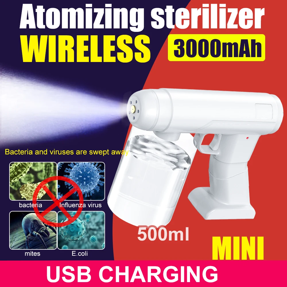 USB Home Clothes Sheets and Quilts Sterilization Disinfection Machine Sprayer Wireless Blue Light Electric Disinfection Sprayer
USB Home Clothes Sheets and Quilts Sterilization Disinfection Machine Sprayer Wireless Blue Light Electric Disinfection Sprayer