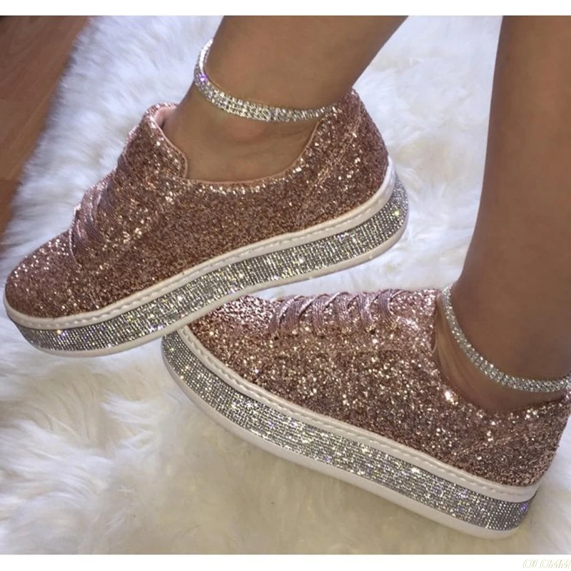 Women Glitter Sneakers Bling Flats Woman Spring New Casual Ladies Vulcanized Shoes Female Comfort Lace Up Fashion Shoes
Women Glitter Sneakers Bling Flats Woman Spring New Casual Ladies Vulcanized Shoes Female Comfort Lace Up Fashion Shoes