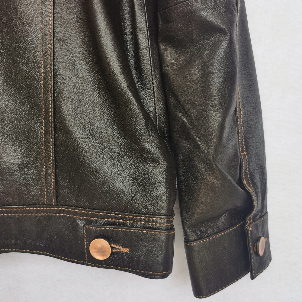 Men Genuine Leather Jacket Soft Slim Fit Tanned Pigskin Leather Jackets Male Skin Coat Spring Clothing M483
Men Genuine Leather Jacket Soft Slim Fit Tanned Pigskin Leather Jackets Male Skin Coat Spring Clothing M483