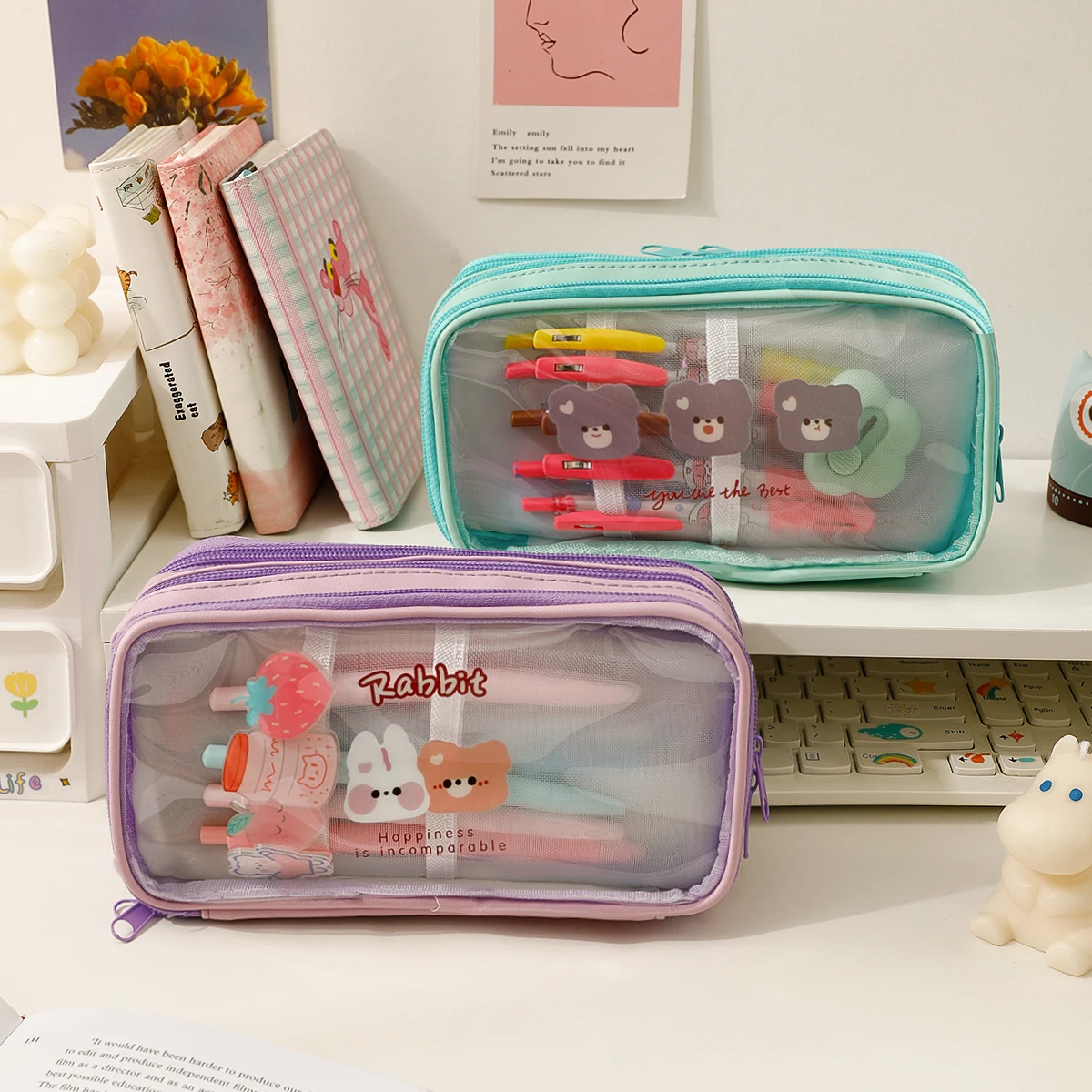 Pencil Case Large Capacity Cute Transparent School Pencil Bag Cartoon Pen Pounch Three Layers
Pencil Case Large Capacity Cute Transparent School Pencil Bag Cartoon Pen Pounch Three Layers