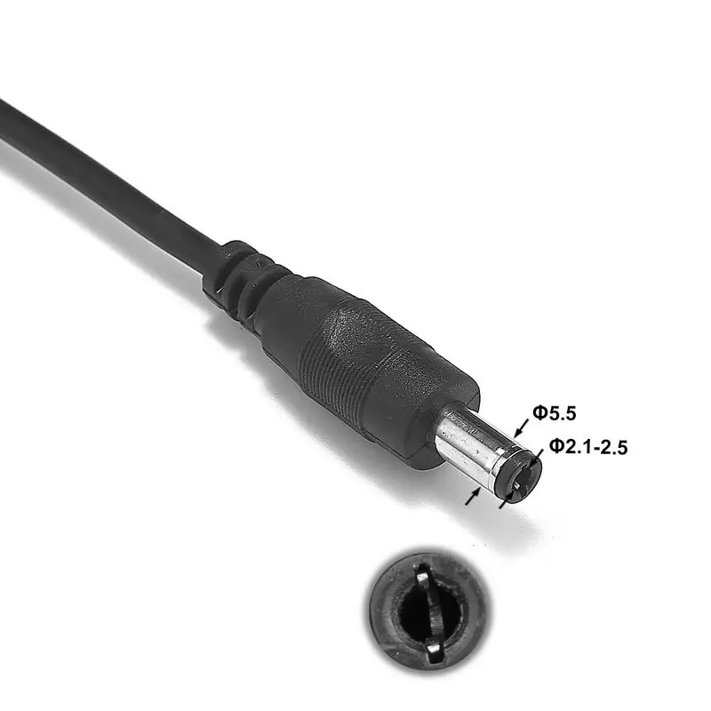 Удлинительный кабель постоянного тока 5 5x2 мм В 12 24 1 м 2 разъем медные провода для