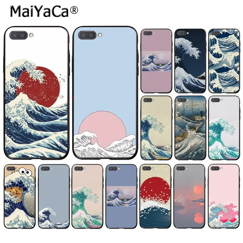 MaiYaCa волна Искусство Японский зеленый Illust Классический чехол для телефона Huawei Honor