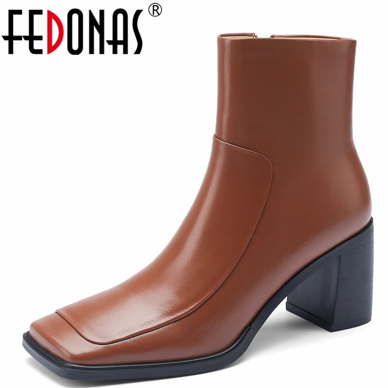 FEDONAS Mature Concise Women Ankle Boots Genuine Leather Office Party Casual Zip Square Toe High Heels Shoes Woman Autumn Winter
FEDONAS Mature Concise Women Ankle Boots Genuine Leather Office Party Casual Zip Square Toe High Heels Shoes Woman Autumn Winter