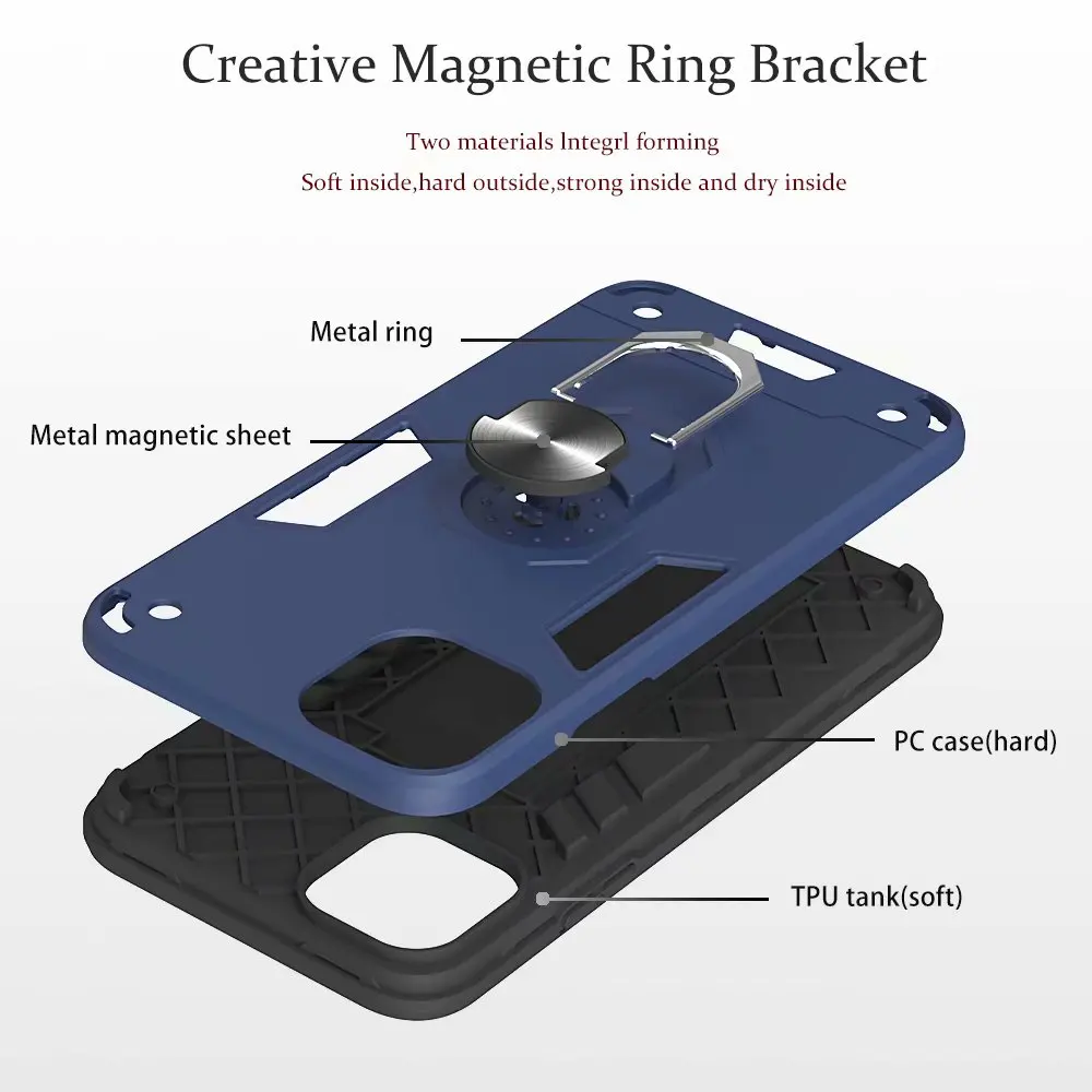 Чехол для iPhone 6 6s 7 8 Plus автомобильный силиконовый чехол с магнитным кольцом XR X XS 11